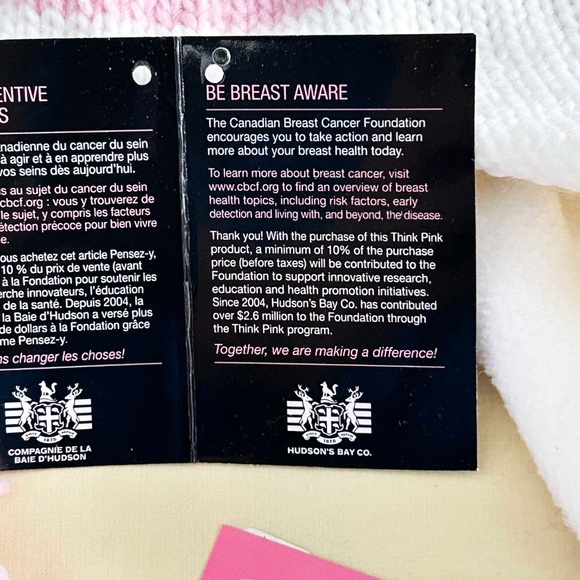 WINTER HAT, VERY WARM, HUDSON'S BAY COMPANY, SUPPORTING BREAST CANCER RESEARCH, - Picture 3 of 3